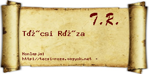 Técsi Róza névjegykártya
